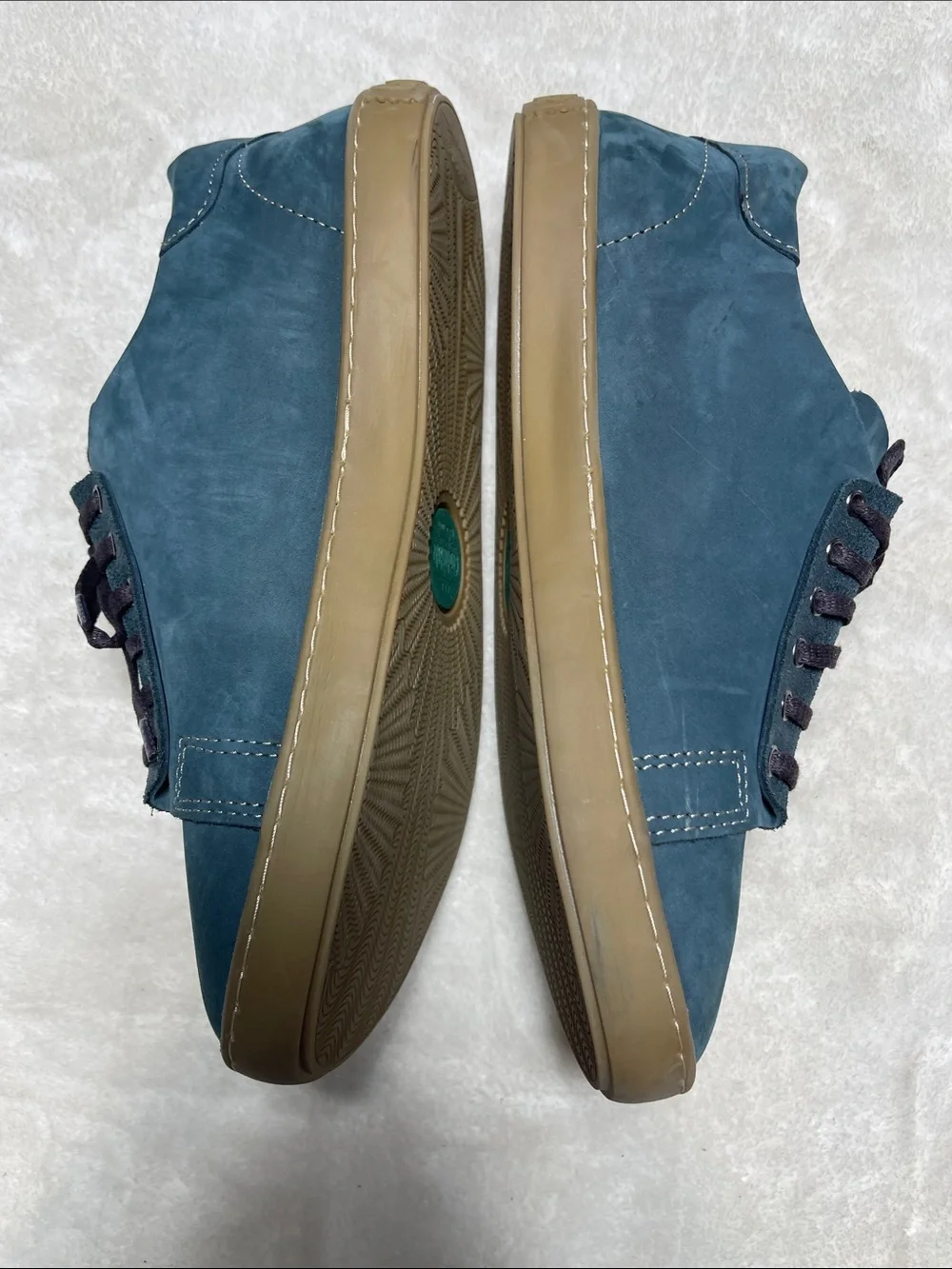 Comfortfusse Ozi Men's Teal Casual Lace-Up Sneakers with Gum Sole Size 43